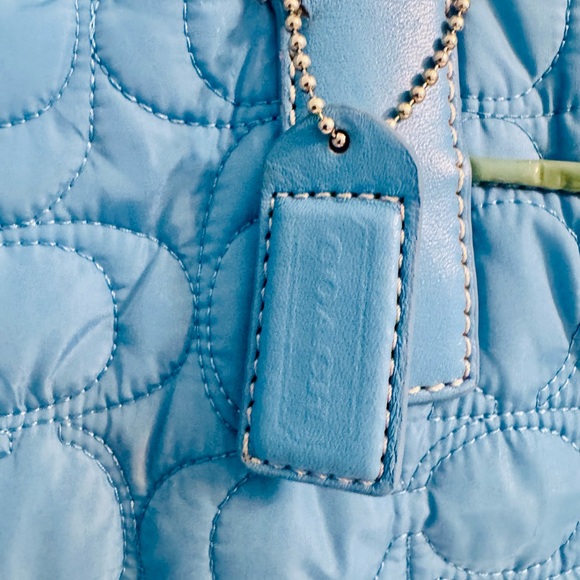 Coach Blue Quilted Baby Diaper Tote - Picture 9 of 14